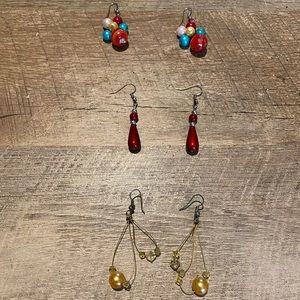 3 sets of earrings